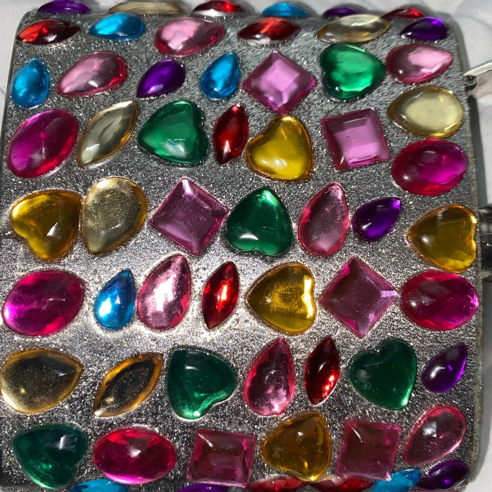 Flask Pocket Flask Liquor Stainless Steel Screw Cap Beaded Multi color Hearts - Picture 3 of 11